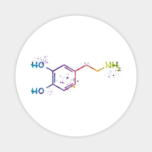 Dopamine Molecule Watercolor Magnet